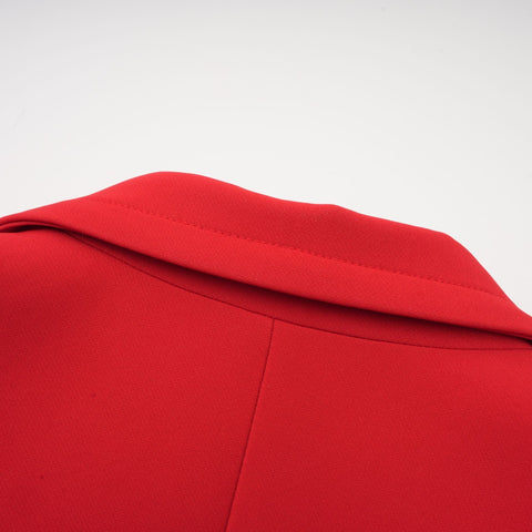 Coline Double-Breasted Hourglass Blazer — Red