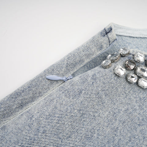 Daphné Denim Mini Dress — Light Blue