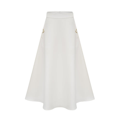 Hilaire 3D Petal Top and Skirt Set — White