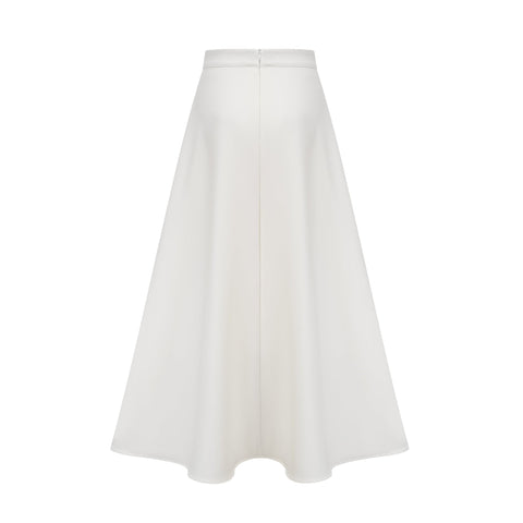 Hilaire 3D Petal Top and Skirt Set — White