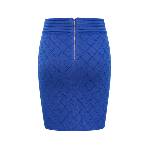 Maëlys Knitted Top and Skirt Set — Blue
