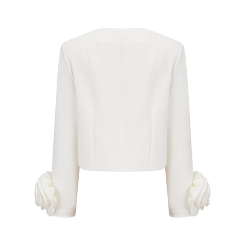 Hilaire 3D Petal Top and Skirt Set — White
