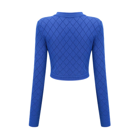 Maëlys Knitted Top and Skirt Set — Blue