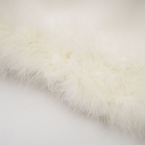 Valérie Feather-Hem Blazer and Skirt Set — White