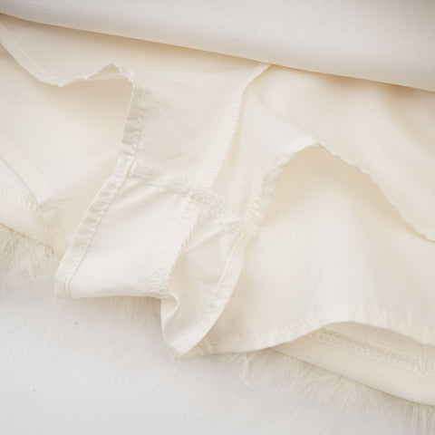 Valérie Feather-Hem Blazer and Skirt Set — White