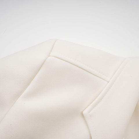 Valérie Feather-Hem Blazer and Skirt Set — White