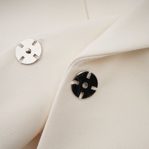 Valérie Feather-Hem Blazer and Skirt Set — White