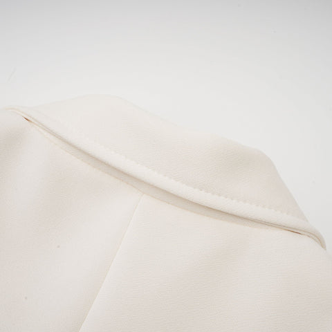 Valérie Feather-Hem Blazer and Skirt Set — White