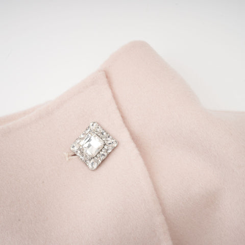 Vienne Diagonal-Placket Cropped Jacket — Pink