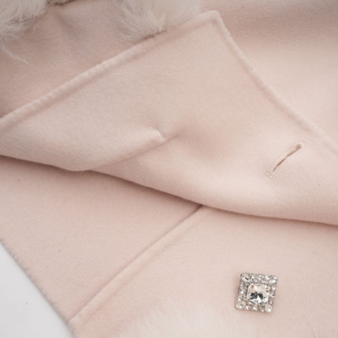 Vienne Diagonal-Placket Cropped Jacket — Pink