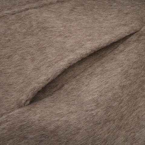 Chloris Wool Cape Coat with Fur Trim — Taupe Brown