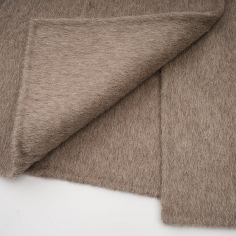 Chloris Wool Cape Coat with Fur Trim — Taupe Brown