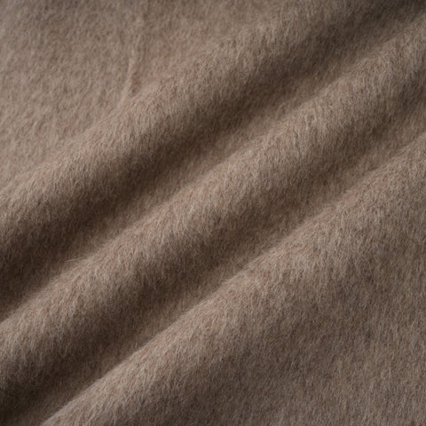 Chloris Wool Cape Coat with Fur Trim — Taupe Brown
