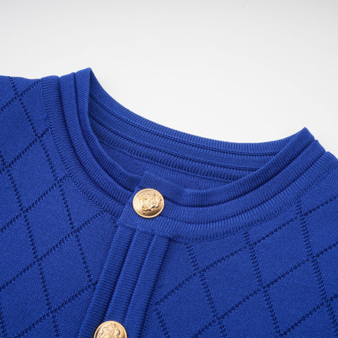 Maëlys Knitted Top and Skirt Set — Blue