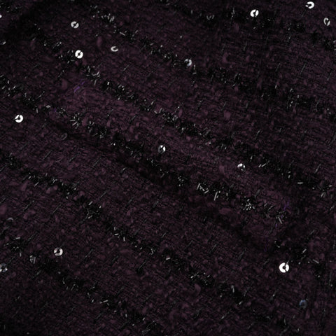 Brigitte Sequined Tweed Jacket and Skirt Set — Purple