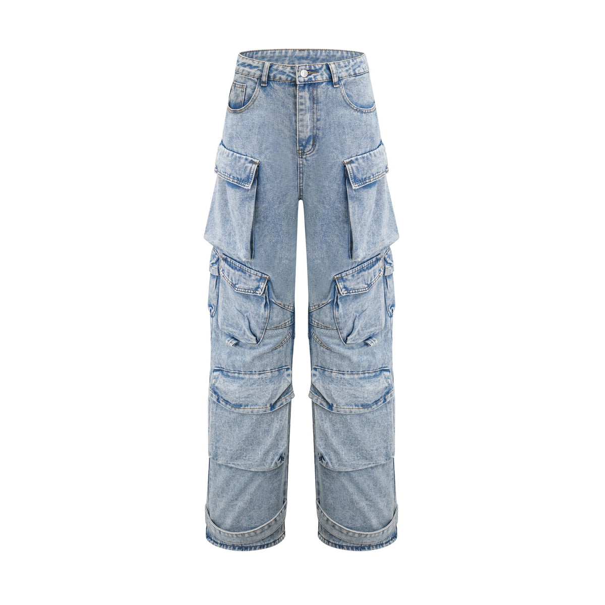 Agathe Cargo Palazzo Trousers — Blue
