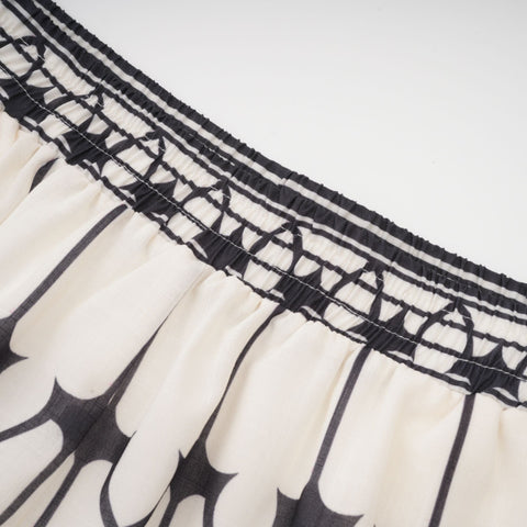 Allie Graphic Print Shirt and Shorts Set — White & Black