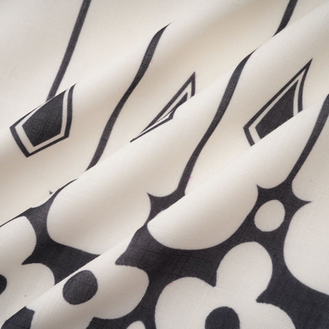 Allie Graphic Print Shirt and Shorts Set — White & Black