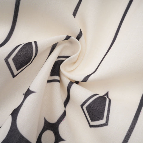 Allie Graphic Print Shirt and Shorts Set — White & Black