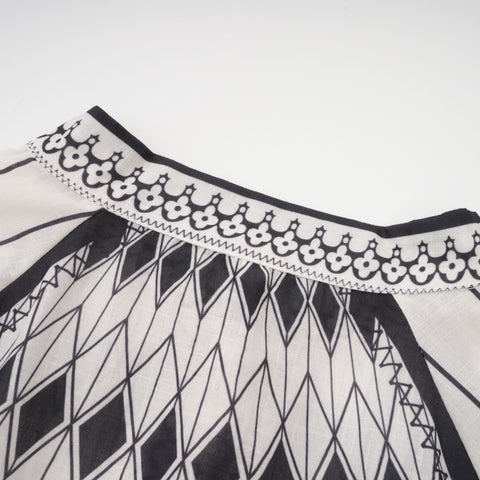 Allie Graphic Print Shirt and Shorts Set — White & Black