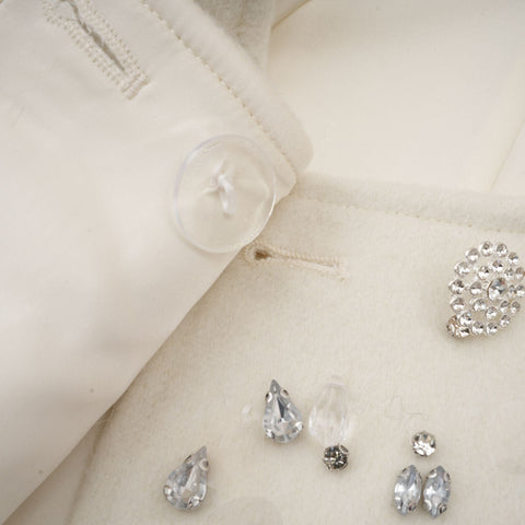 Éléonore Crystal-Embellished Cape Jacket — White