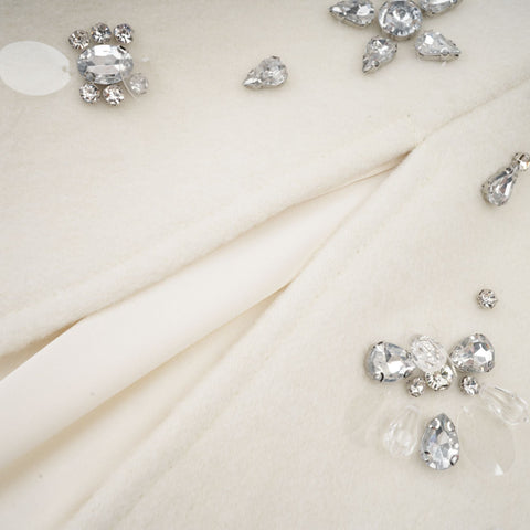 Éléonore Crystal-Embellished Cape Jacket — White
