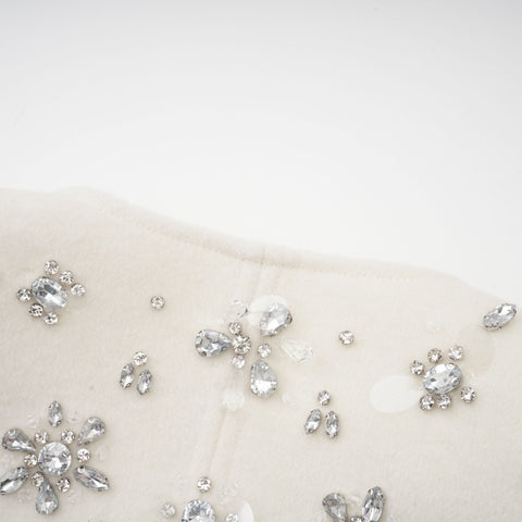 Éléonore Crystal-Embellished Cape Jacket — White
