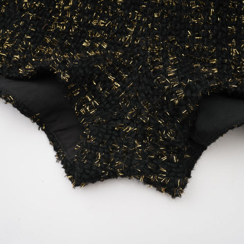 Claudine Metallic Tweed Jacket and Shorts Set — Black & Gold