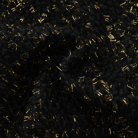 Claudine Metallic Tweed Jacket and Shorts Set — Black & Gold