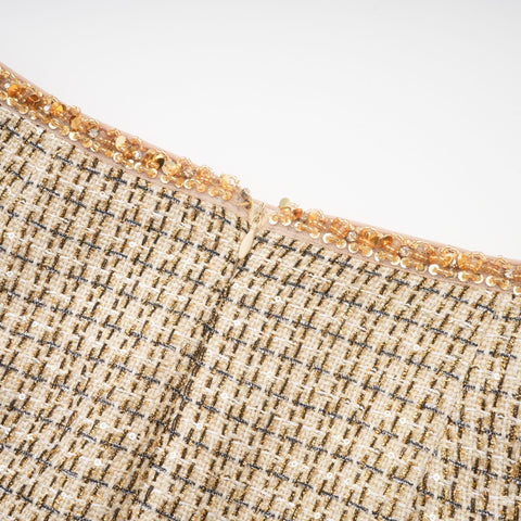 Aëlle Gold Tweed Sequin Jacket and Skirt Ensemble