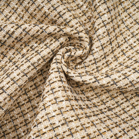 Aëlle Gold Tweed Sequin Jacket and Skirt Ensemble