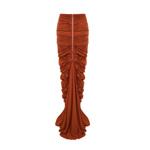Célestine Twisted Cut-Out Top and Skirt Set — Brown