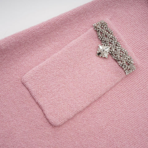 Renée Crystal-Embellished Jacket and Skirt Set — Pink