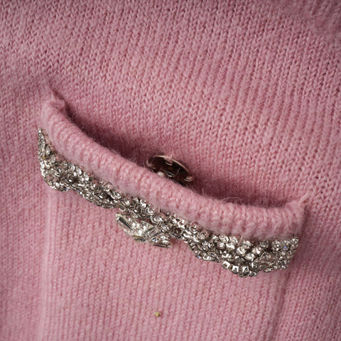 Renée Crystal-Embellished Jacket and Skirt Set — Pink
