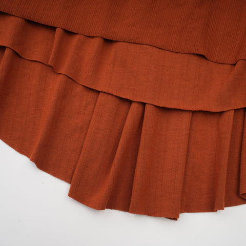 Célestine Twisted Cut-Out Top and Skirt Set — Brown