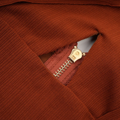 Célestine Twisted Cut-Out Top and Skirt Set — Brown