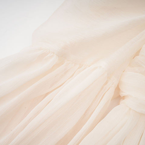 Thibaulte Tuck-Detail Mini Dress — Neutral