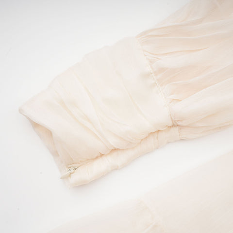 Thibaulte Tuck-Detail Mini Dress — Neutral