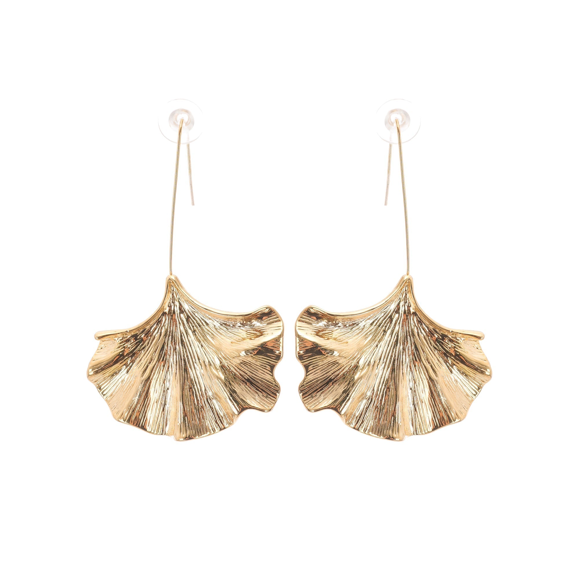 Juliet Gold Ginkgo Leaf Drop Earrings, Cuavan