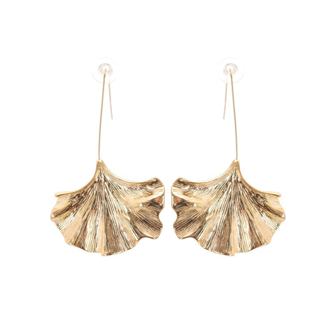 Juliet Gold Ginkgo Leaf Drop Earrings, Cuavan