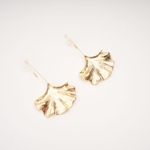 Juliet Gold Ginkgo Leaf Drop Earrings, Cuavan