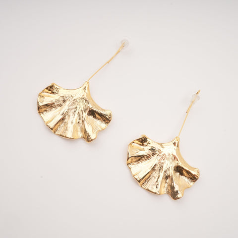 Juliet Gold Ginkgo Leaf Drop Earrings, Cuavan