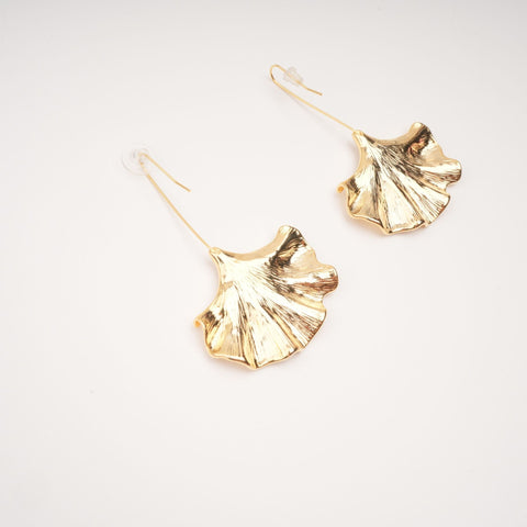 Juliet Gold Ginkgo Leaf Drop Earrings, Cuavan