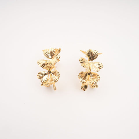 Lola Gold Faux-Flower Earrings, Cuavan