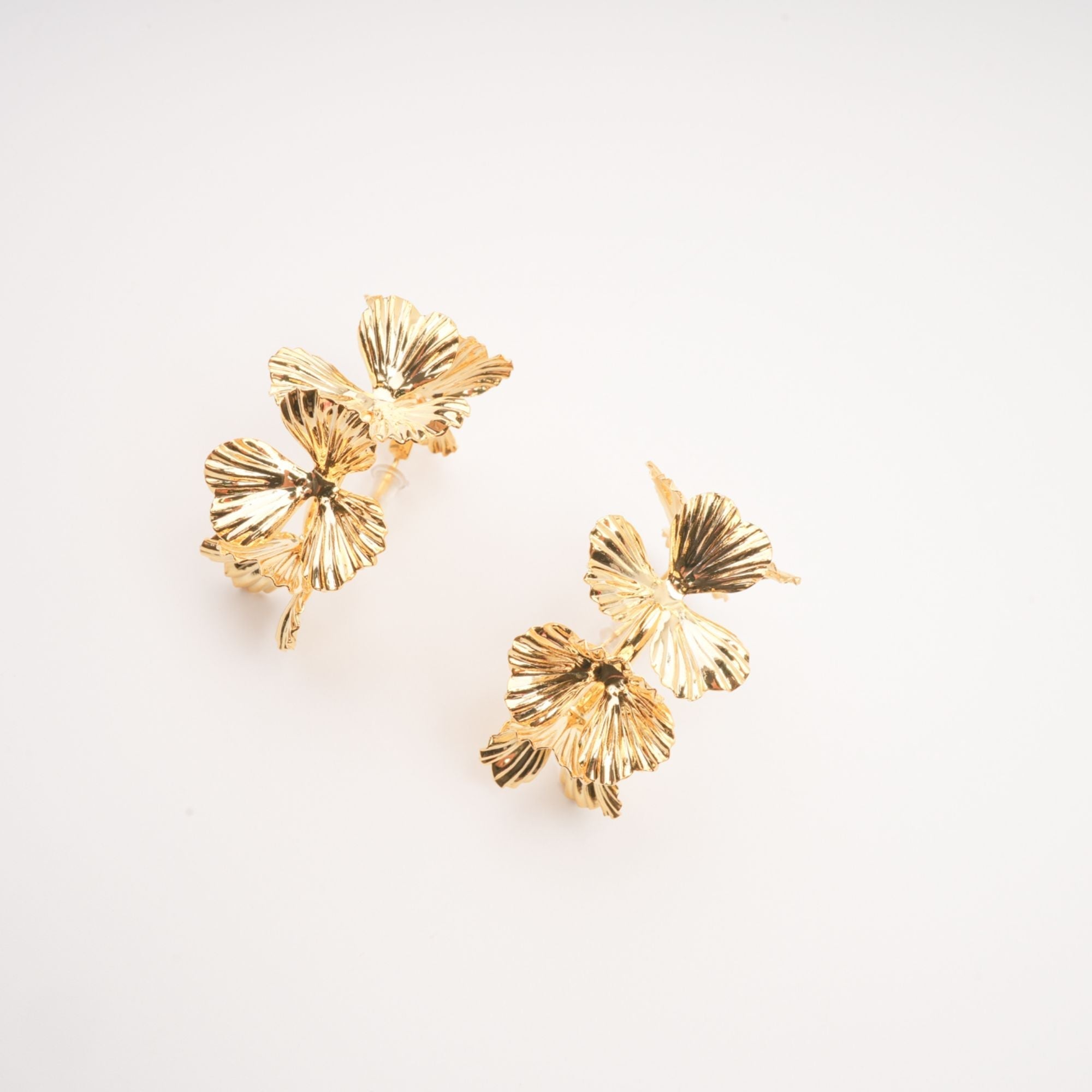 Lola Gold Faux-Flower Earrings, Cuavan