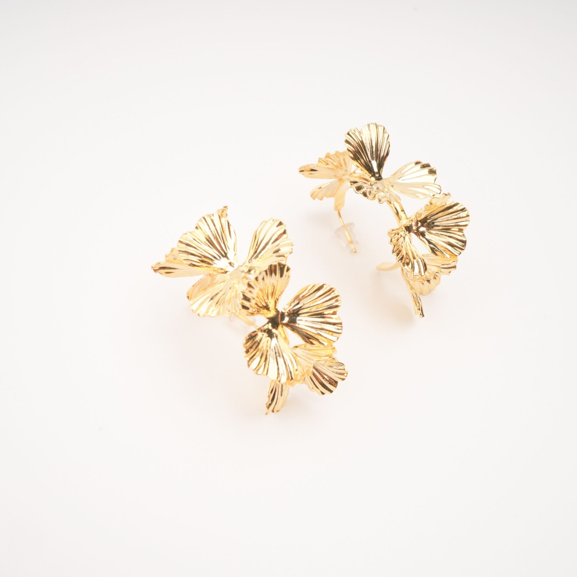 Lola Gold Faux-Flower Earrings, Cuavan