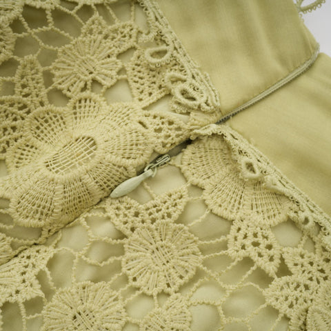 Hélène Floral Embroidery Shirt and Skirt Set — Green