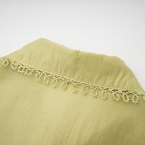 Hélène Floral Embroidery Shirt and Skirt Set — Green