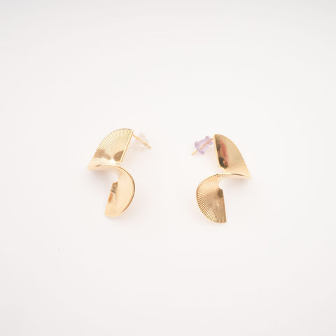 Twisted Gold-Plated Stud Earrings