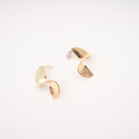 Twisted Gold-Plated Stud Earrings